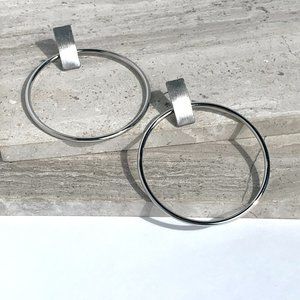 NEW~ Anthropologie Limitless Silver Hoop Earrings